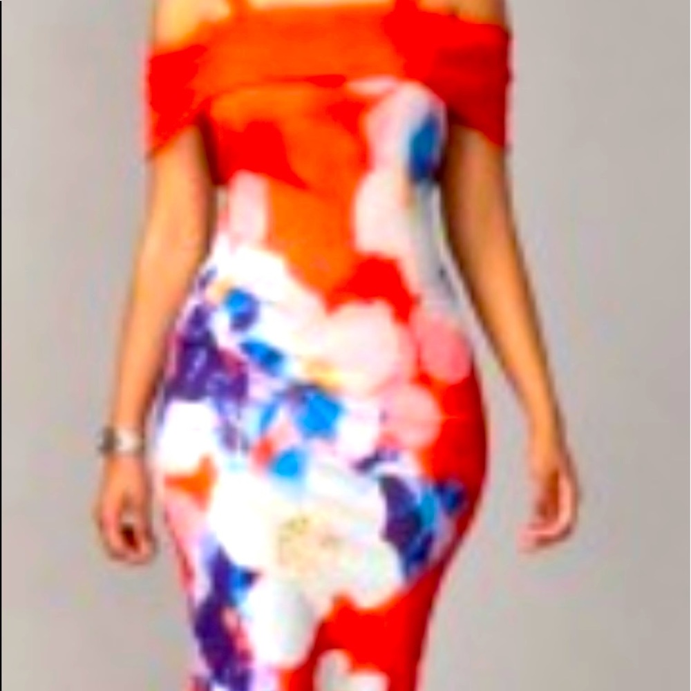 Rosewe cold shoulder multicolor/pattern dress size XL